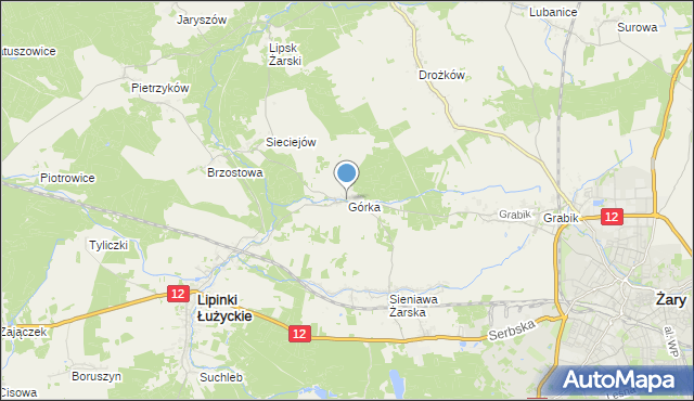 mapa Górka, Górka gmina Lipinki Łużyckie na mapie Targeo